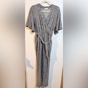 Gray Animal Print Jumpsuit